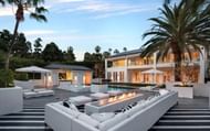 Swimming pool in the backyard of Floyd Mayweather's house